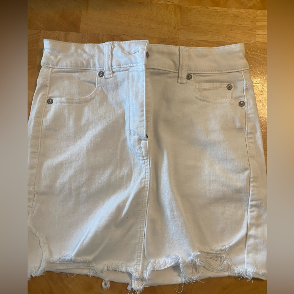 American Eagle Outfitters White Denim Mini Skirt